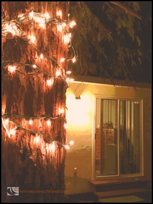 Party lights enhance the new master bedroom addition