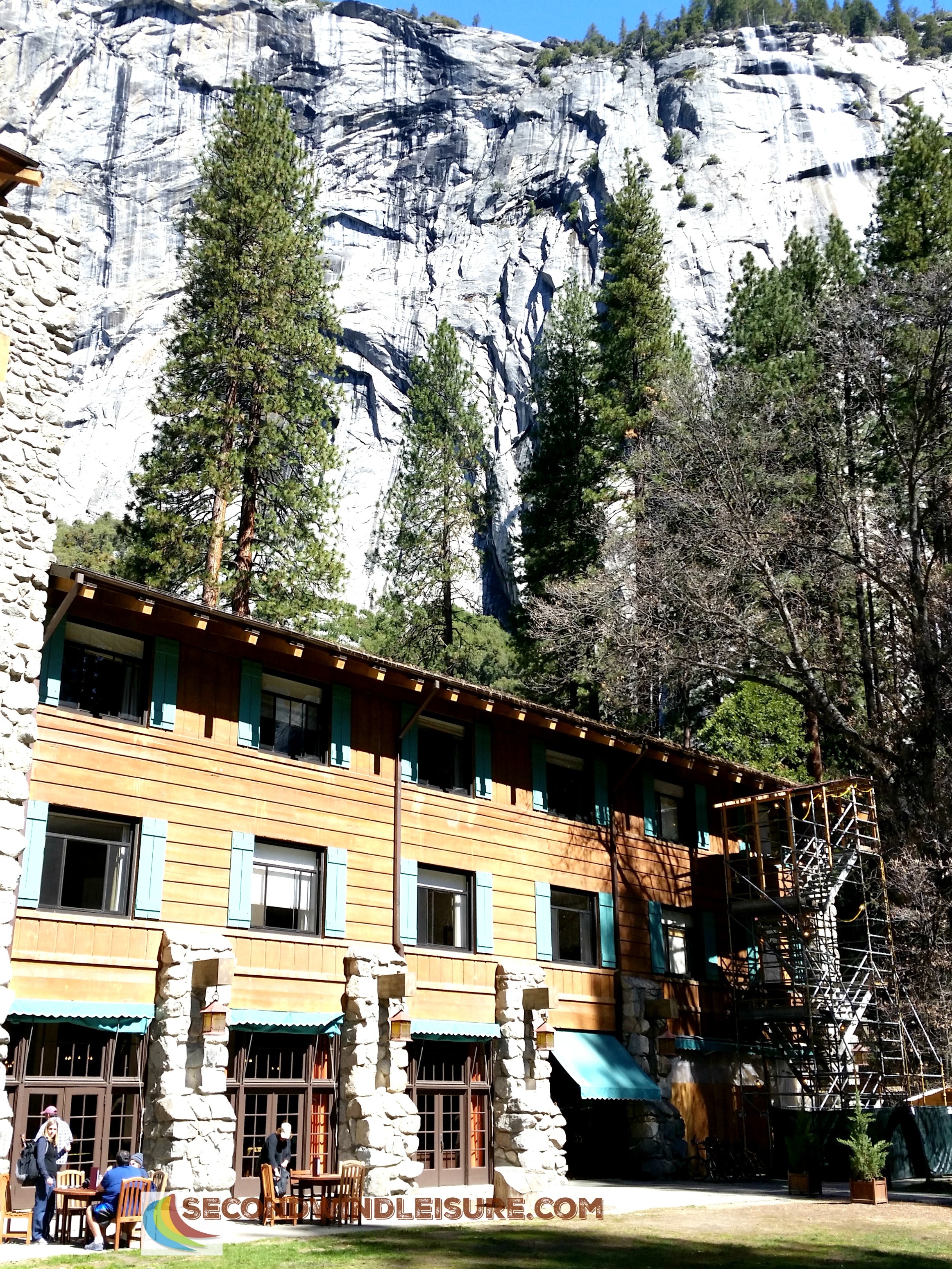 view of backyard of Ahwahnee Hotel