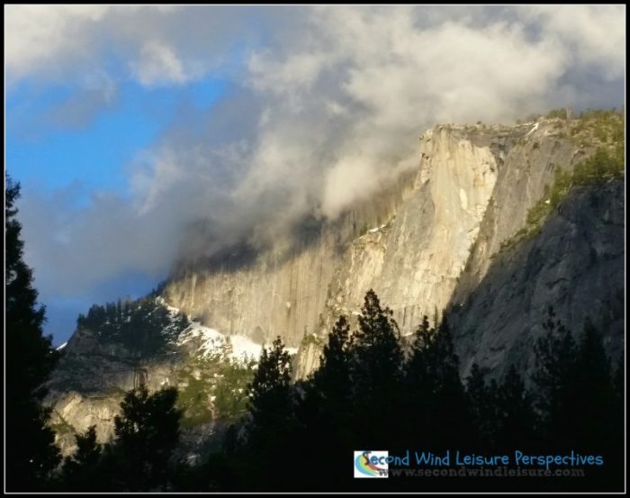 Clouds Hide Half-Dome in early spring