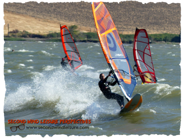 Trio of Sailors Windsurfing