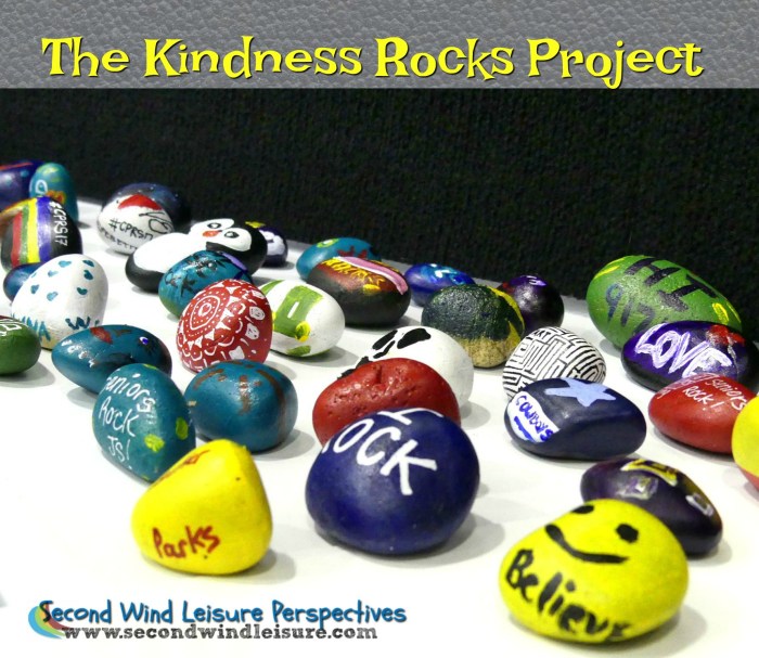 Paint a rock with an uplifting message and leave for someone to find