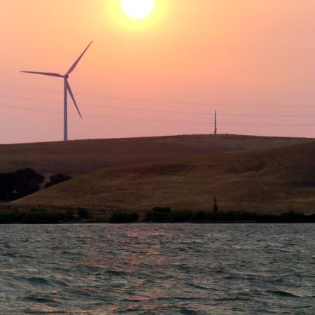 Unsuspecting sun setting in a smokey haze