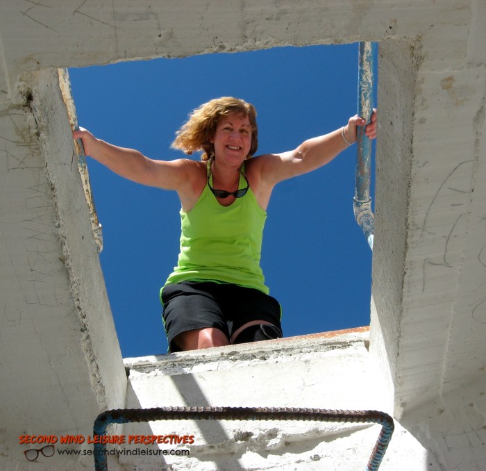 Framed in what's left of the Lighthouse window