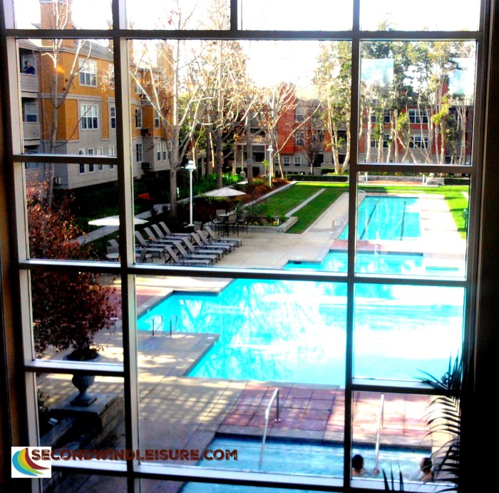 Condo Window looks out onto leisure.