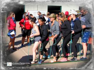 Sacramento State University students enjoy the ski walk challenge!