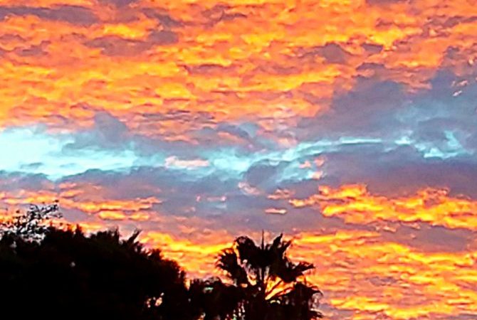 Autumn sunset in San Diego