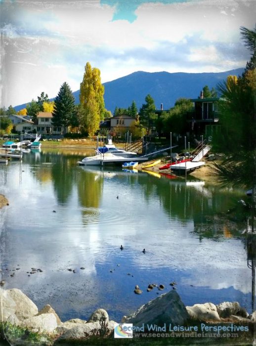 An urban dock in Lake Tahoe offers a serene moment