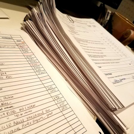 Stack of papers to be graded