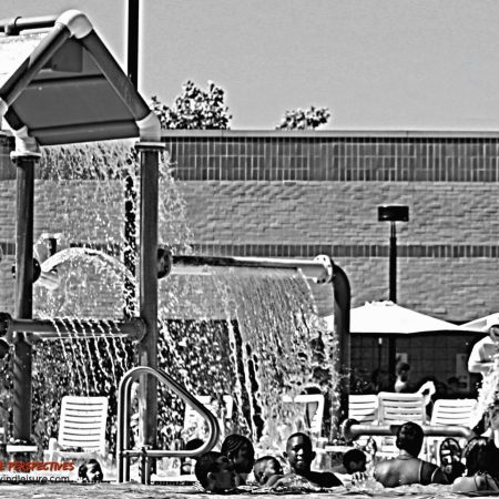 Children playing in swimming pool