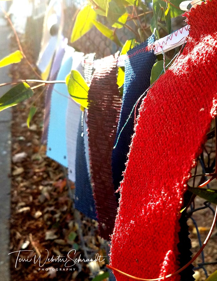 Textures of autumn flags