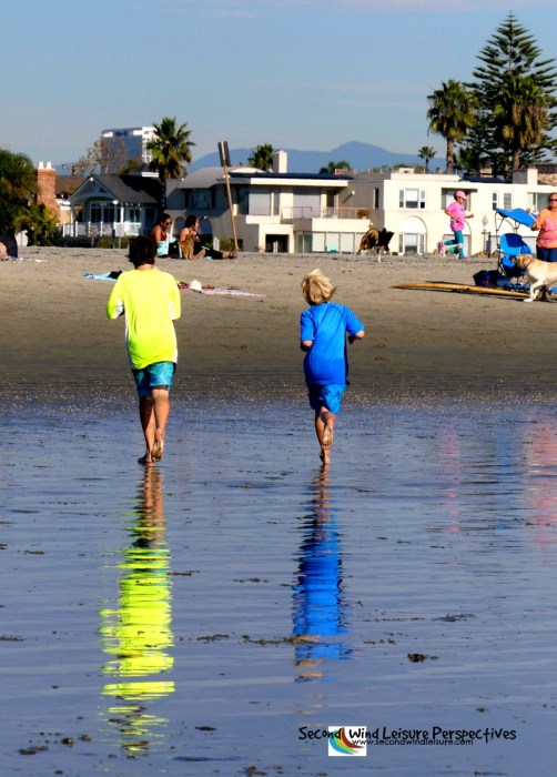 Playing on the beach