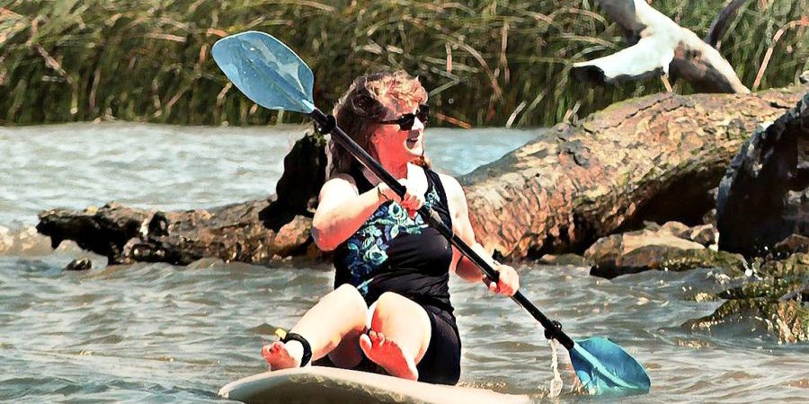 Modified SUP with Kayak paddle