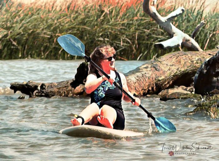 Modified SUP with Kayak paddle