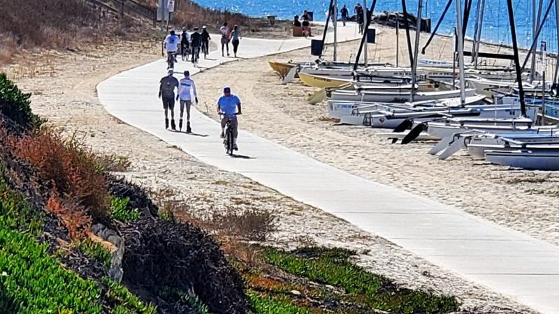 Walking Along Pacific Beach Bayfront