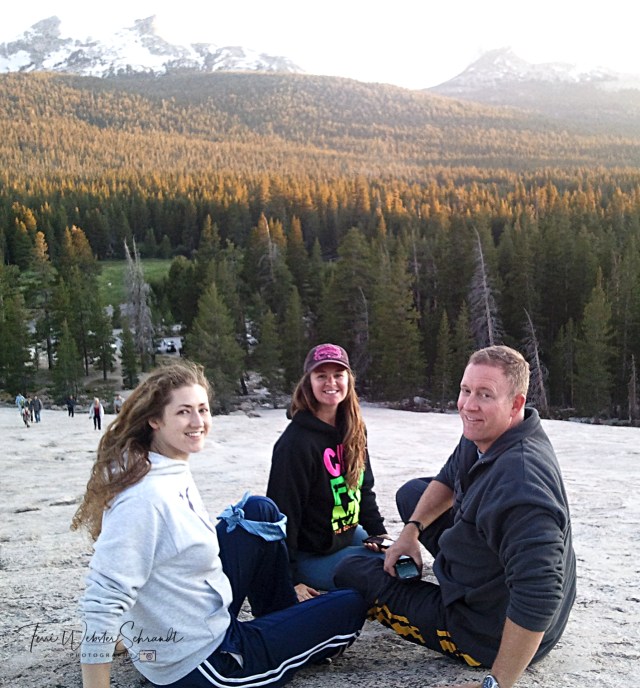 Family enjoying a hike on mountain