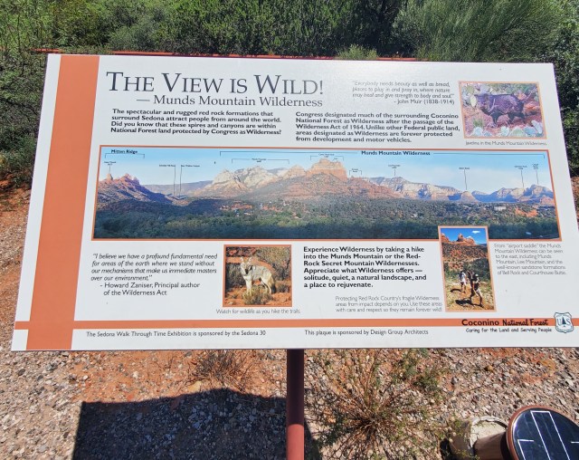 Sign showing mountains of Sedona
