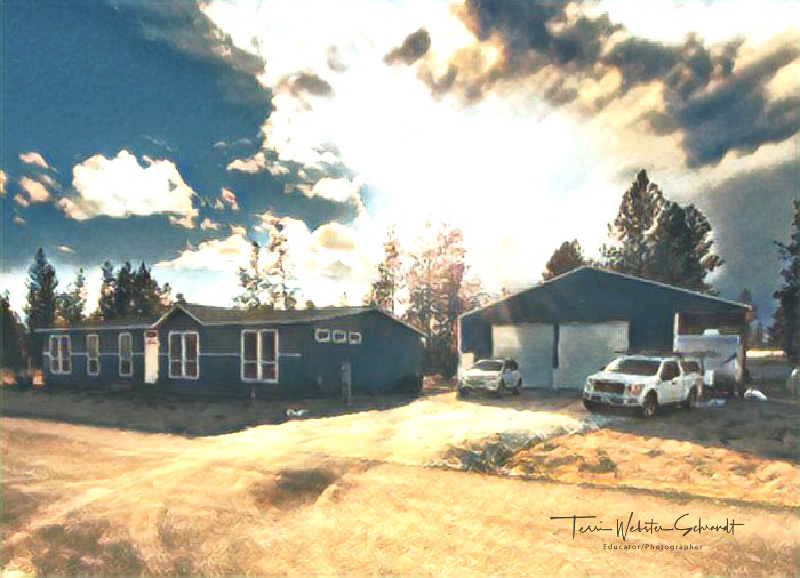 teal and dark blue home