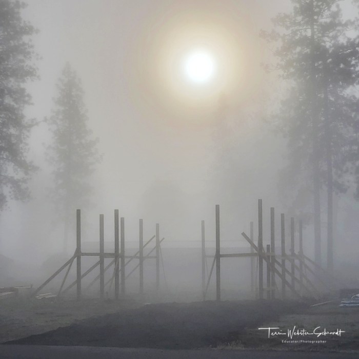 Construction on neighbors polebarn