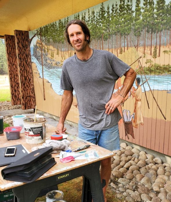 Spokane House Mural Artist Shaun Deller