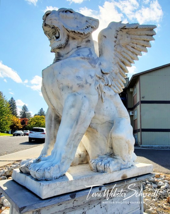 Apartment gargoyle guardian, a 6-foot Gryphon