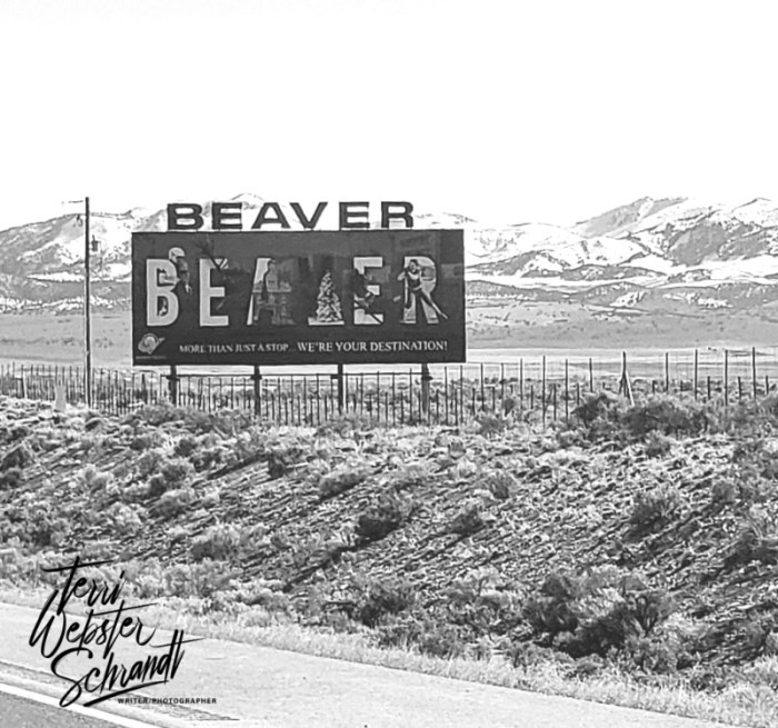 Welcome sign for Beaver, Utah