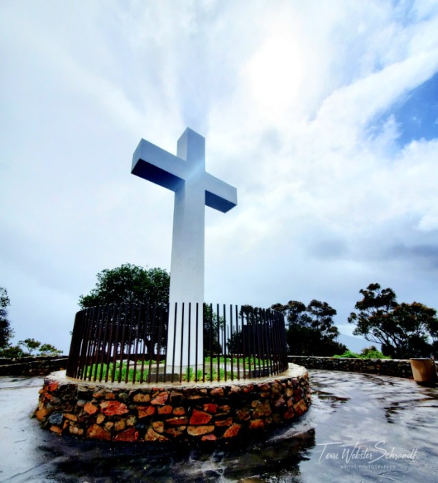 Sun Illuminates Mt Helix Cross