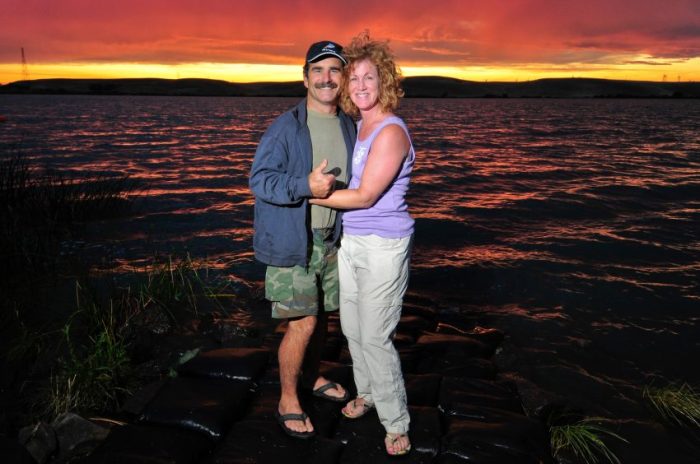 Basking in sunset glow