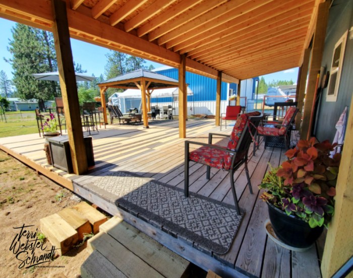 Backyard deck and patio cover