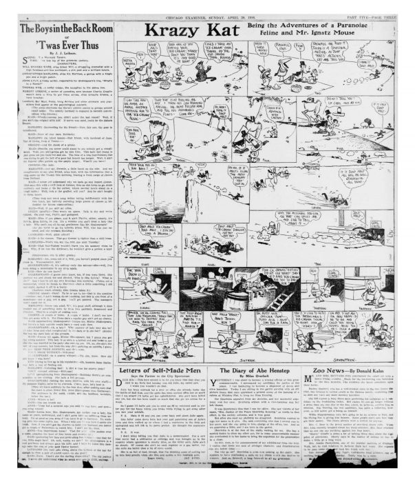 Krazy Kat comic in Sunday Newspaper