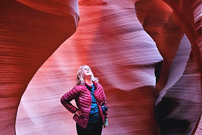 woman gazing in antelope cyn