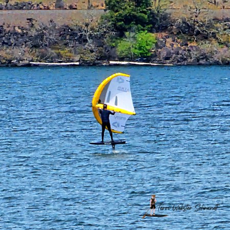 Wing Foiling on Columbia River Gorge