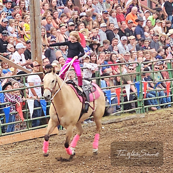 Peewee Trick Rider on Horse