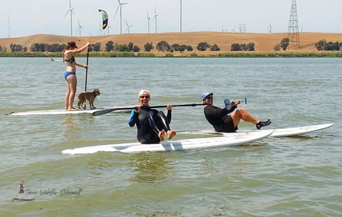 Three women on paddleboards
