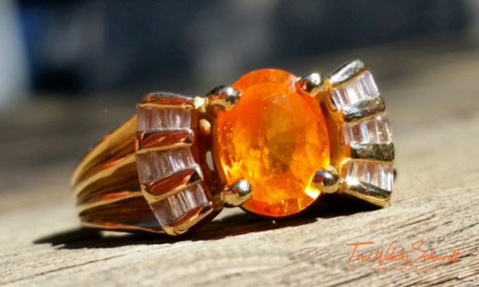 Orange Saphire wedding ring
