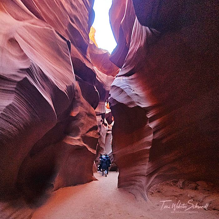Walking through Antelope Canyon