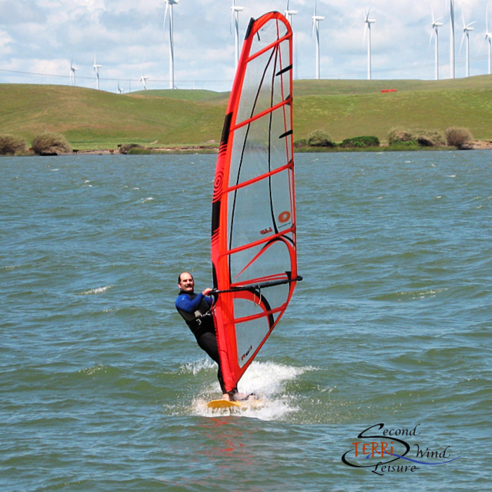 red windsurf sail