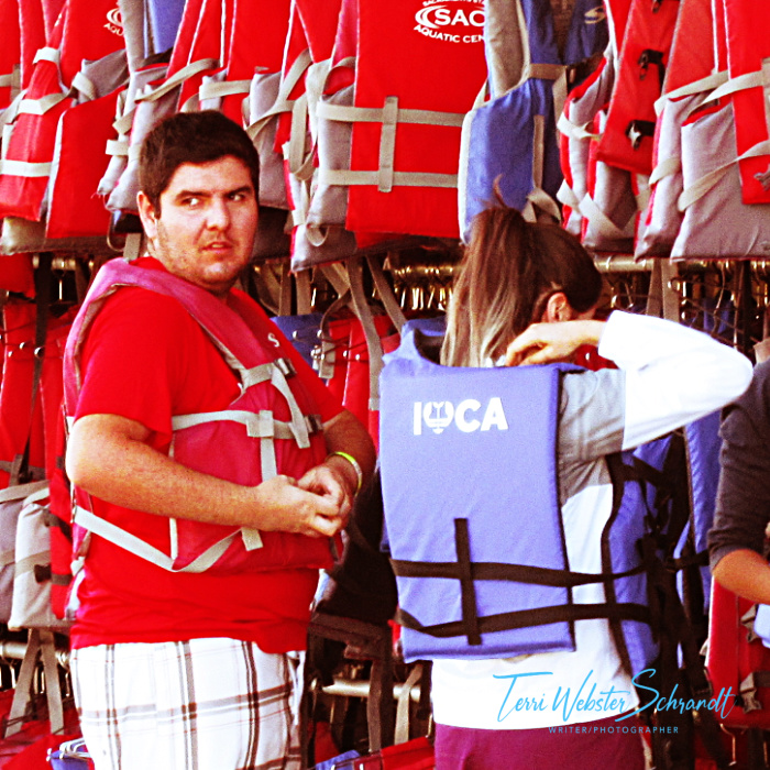 putting on life vests