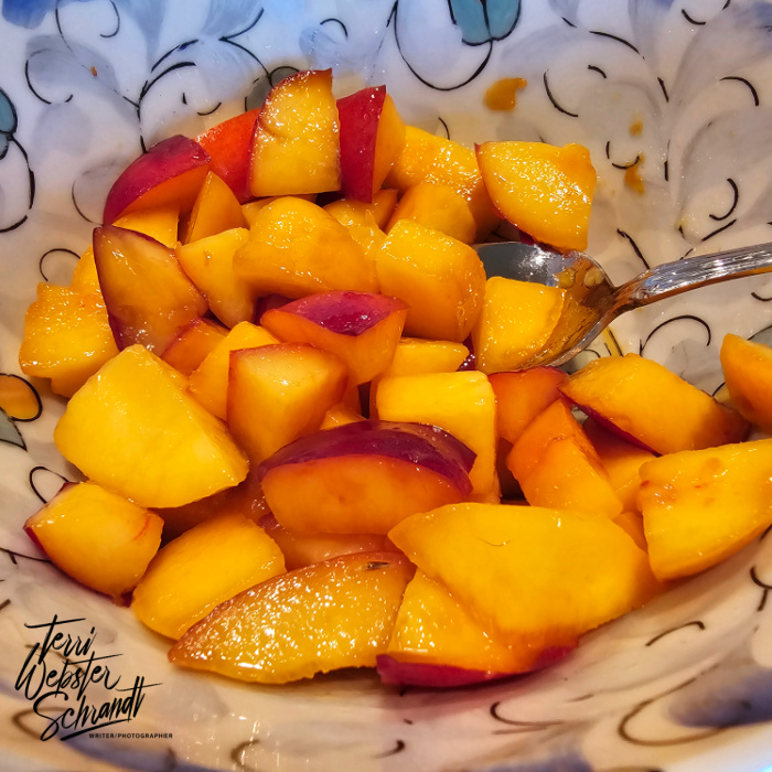 diced peaches