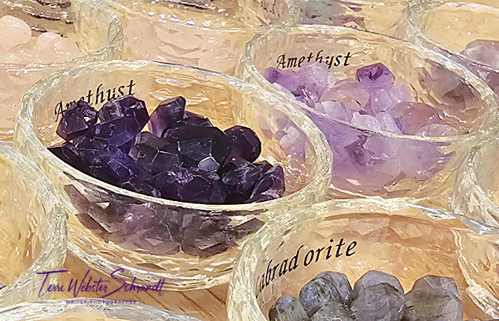 bowls of amethyst stones