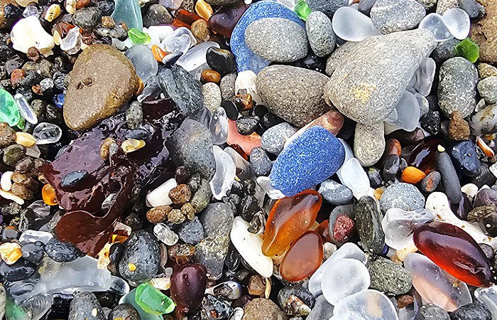 glass beach sand