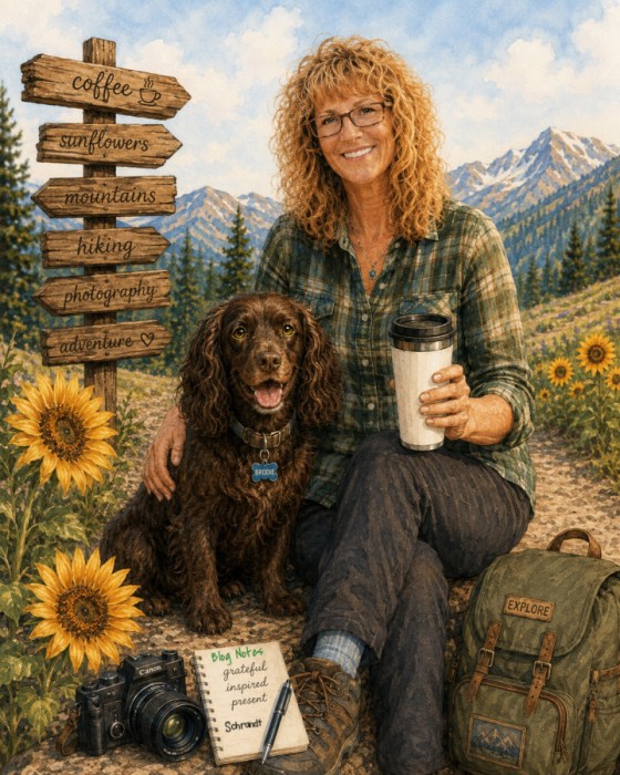 woman and dog on trail
