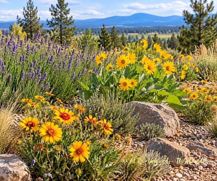 xeriscape of various florals