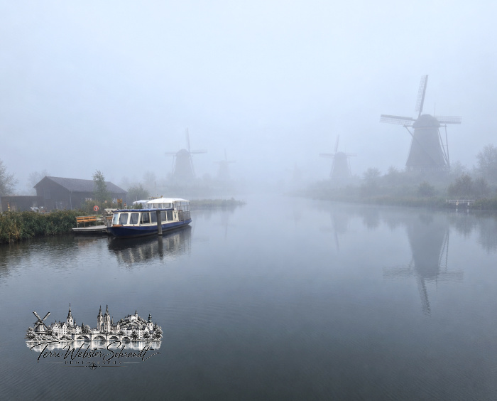 foggy windmills